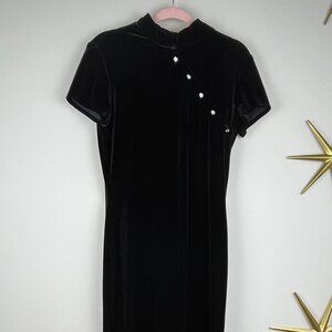 Vintage Black Velvet Cheongsam dress